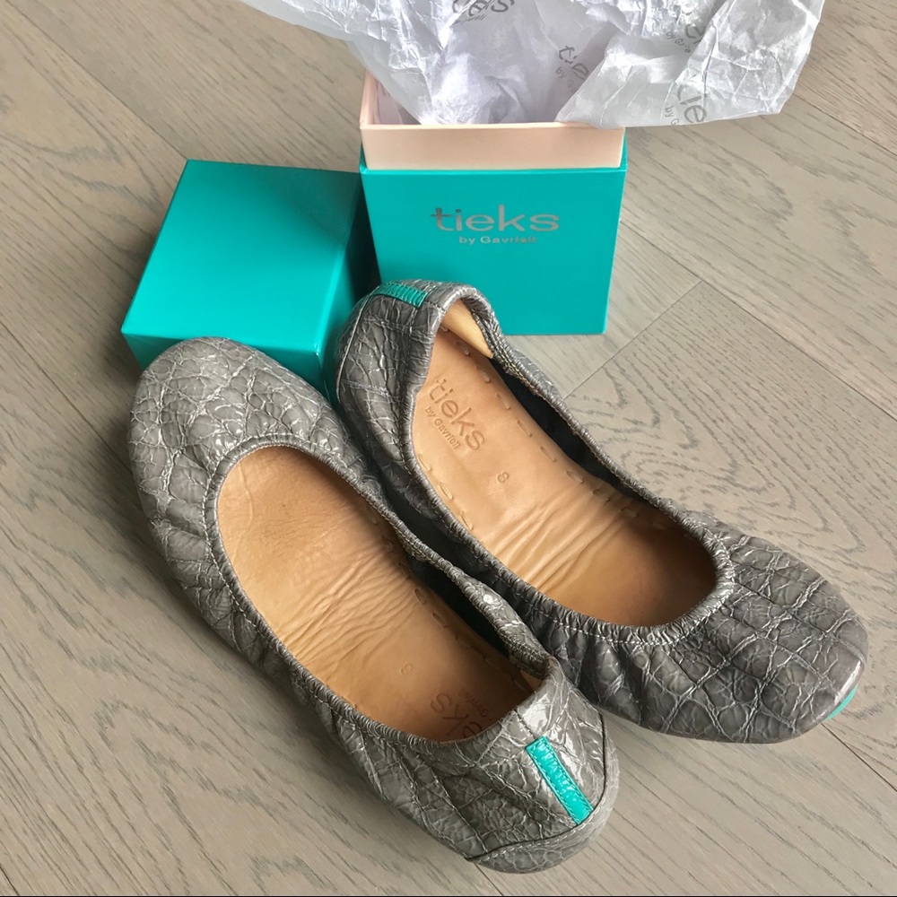 Slate Grey Croc Tieks Size 8